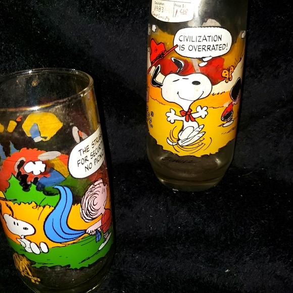 2 vintage camp snoopy glasses